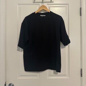 NWOT UNIQLO U AIRism Cotton Oversized Crew Neck T-Shirt, Size L, Black